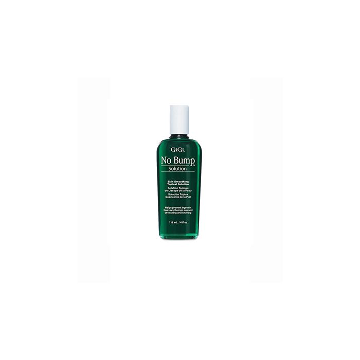 Frontal view of GiGi No Bump Solution capped bottle isolated in white background