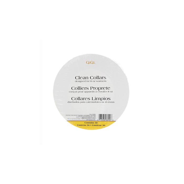 GiGi Clean Collars 50 count in retail packaging labelled with product name in 3 different languages GiGi Clean Collars 50 count in retail packaging labelled with product name in 3 different languages