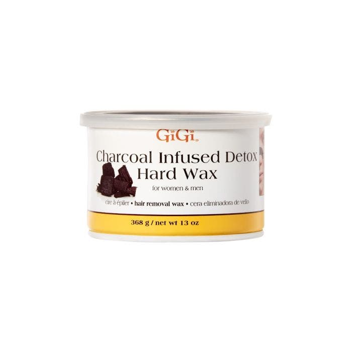 Front side of  GiGi Charcoal Infused Detox Hard Wax 13 ounce can 
