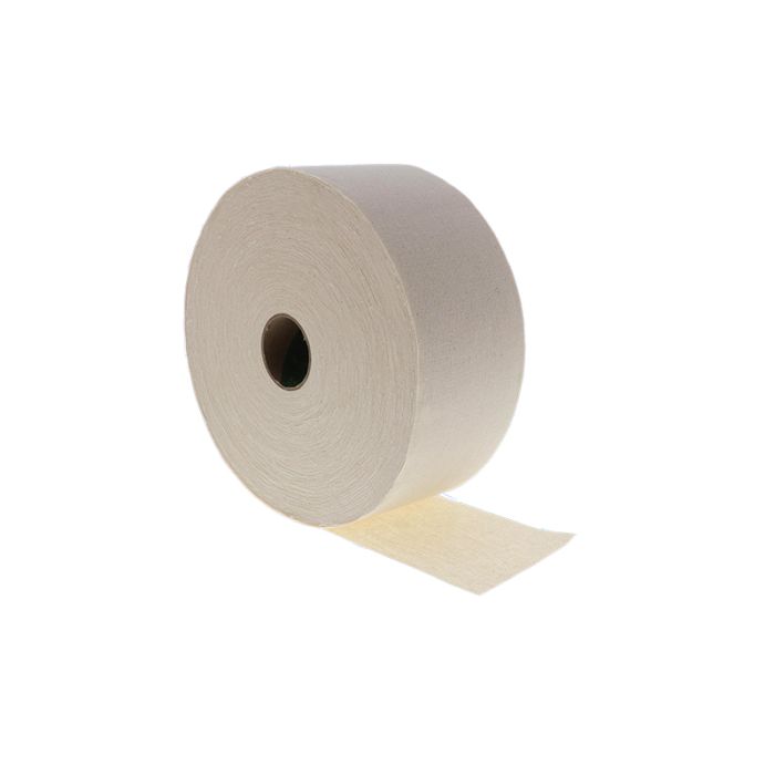 Coser view of a  bare hair removal waxing roll isolated in white color background