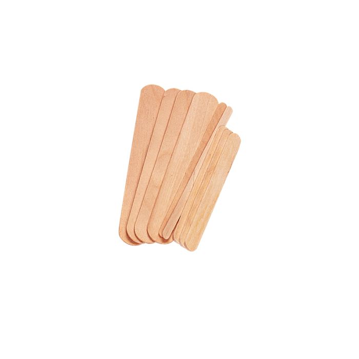 An image of a small, medium, and large wooden wax applicator isolated in white background