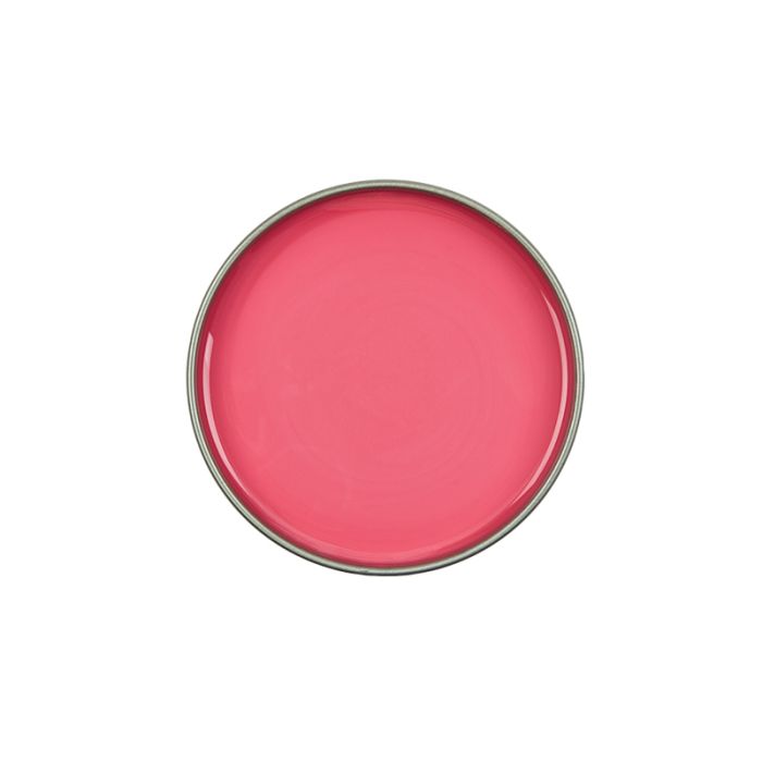 Top view of an open can of Satin Smooth Wild Cherry Hard Wax with Vitamin E showing its glossy red color