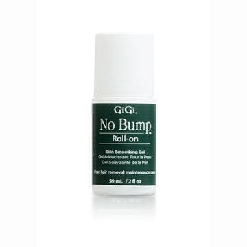 Front view of  2-ounce GiGi No Bump Roll-On bottle with printed product details isolated in white background