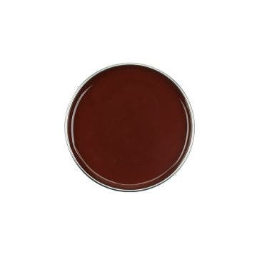 Top view of a can of GiGi Milk Chocolate Infused Creme Wax without lid showing its rich, brown wax contents  
