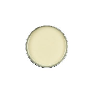 Top view of GiGi Milk & Honee Wax 5 ounce can uncovered to show unmelted creamy white wax inside