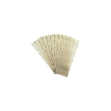 10 pieces of Satin Smooth Large Muslin Epilating Strips spread to feature their rectangular shape & side ridges