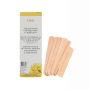 Front view of GiGi Natural Muslin epilating strips and applicator pack with a wooden waxing stick on the side thumbnail