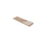 3D illustration of  pre cut muslin epilating strips with a small, medium and large wooden wax spatula thumbnail